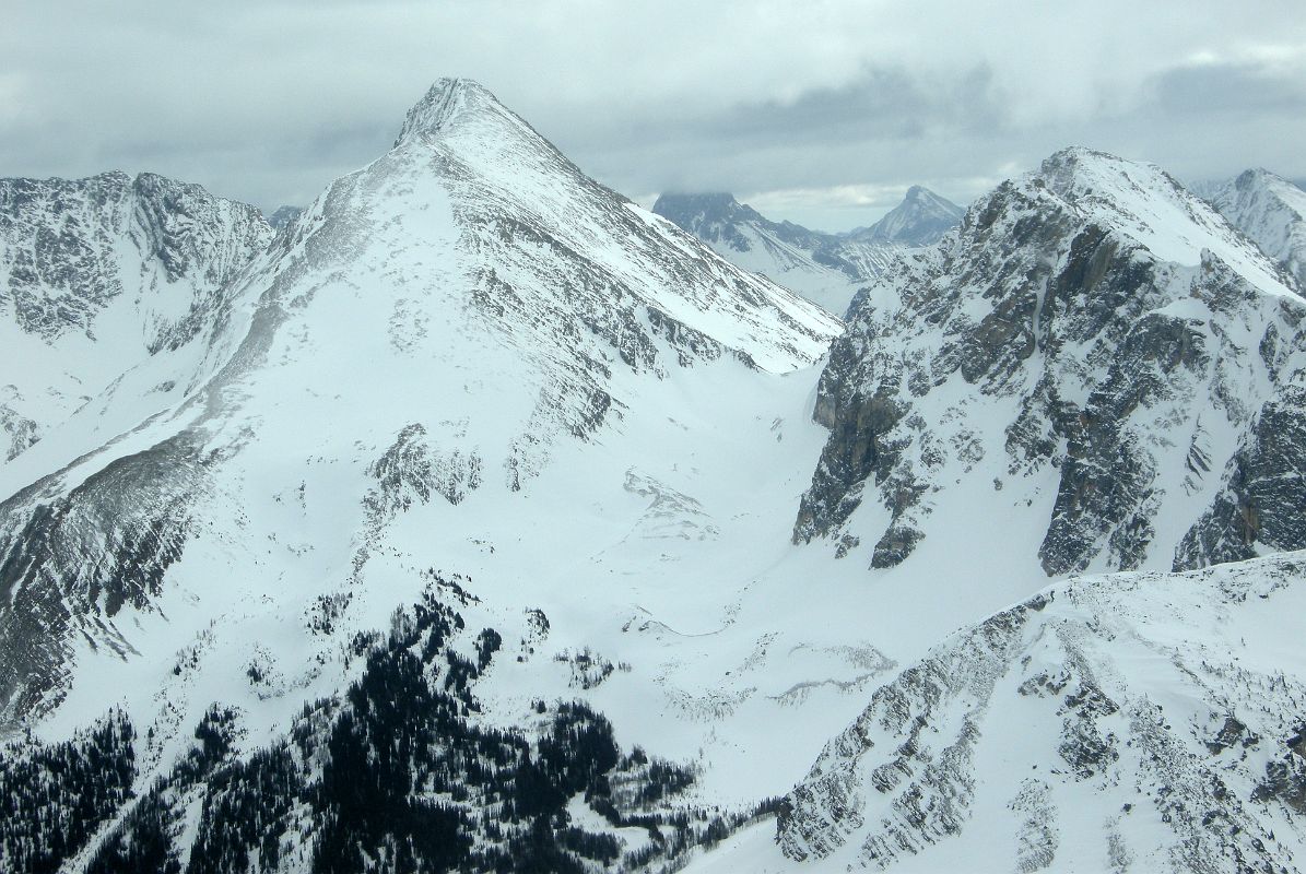 32 Byng Mountain, Aurora Mountain From Helicopter Between Mount Assiniboine And Canmore In Winter